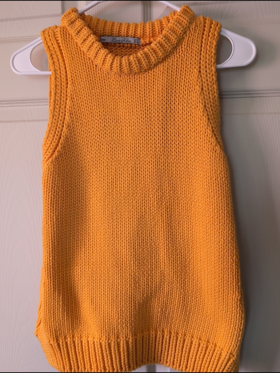zara knits Tops - Sleeveless Knit Tank Top - Golden Yellow